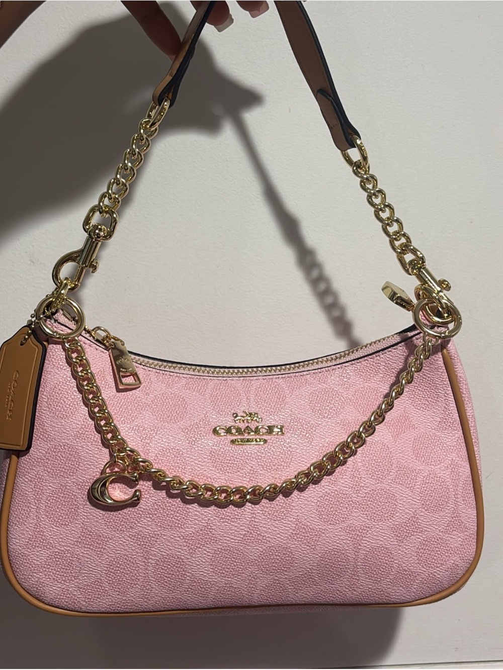 Coach Pink Signature Chain Shoulder Bag - Picture 4 of 6